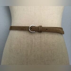 Albatros Leather Skinny Western Flare Boho Belt in Tan Size XL Made in Italy